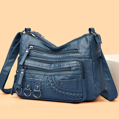 👜🎀 Dostupna u šest boja, nova moderna torbica od mekane kože za rame / nošenje preko tijela, s velikim kapacitetom i višeslojnom konstrukcijom.