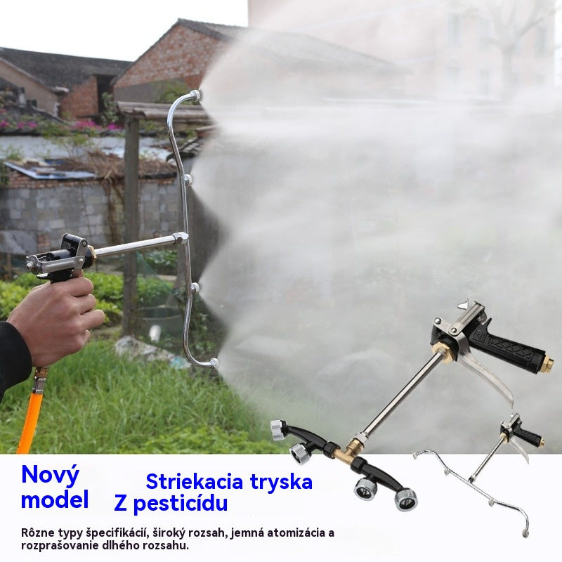 💦💦Úplne nová širokoplošná striekacia pištoľ s jemnou hmlou je vybavená štyrmi vejárovitými tryskami z nehrdzavejúcej ocele.