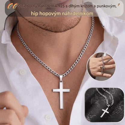 🌈🌈【Kúp jeden, druhý dostaneš zadarmo】Nový strieborný dlhý punkový náhrdelník, jedinečný hip hopový náhrdelník