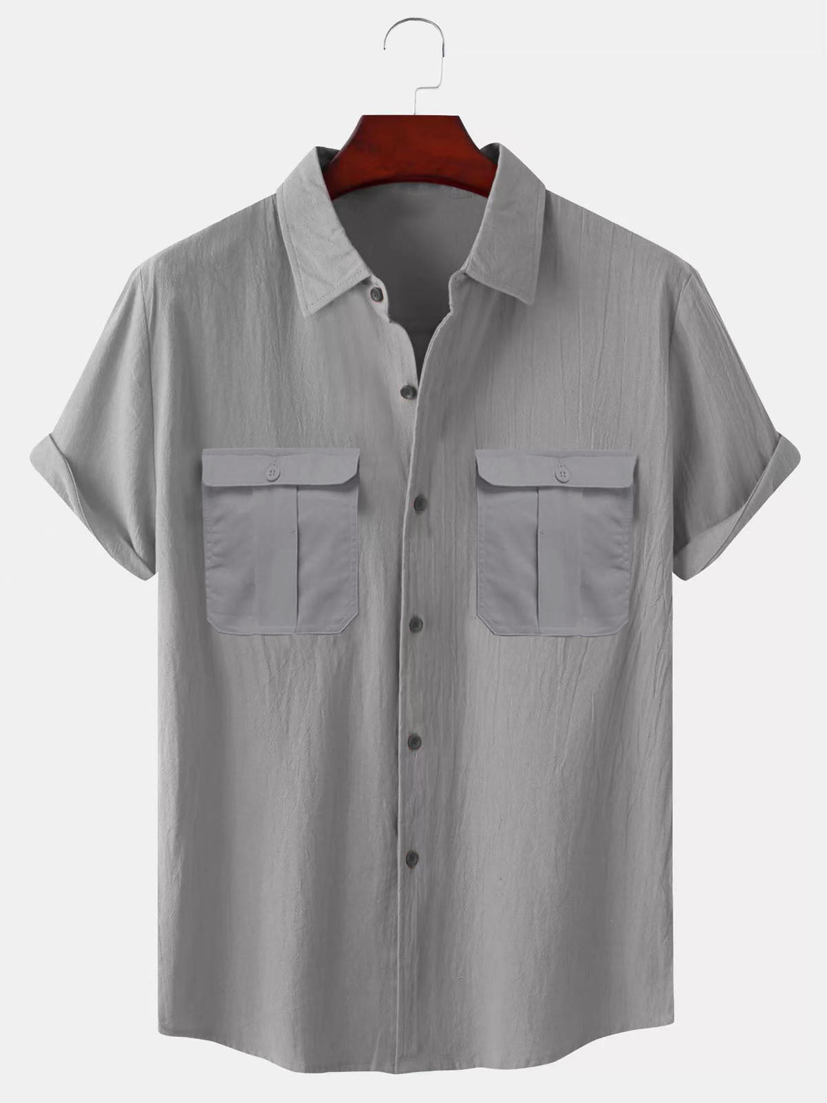 【🔥50% отстъпка🔥】✨🎉【M-5XL】Пролетна нова мъжка обикновена ежедневна ленена риза за 2026 г.