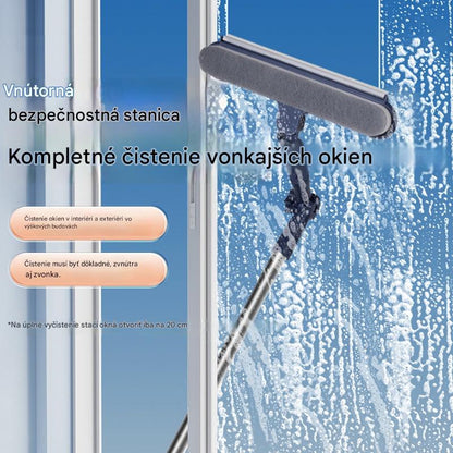 🧼✨ Obojstranná stierka 2 v 1📏 s predĺženou rukoväťou, vhodná na čistenie okien vo výškových budovách.