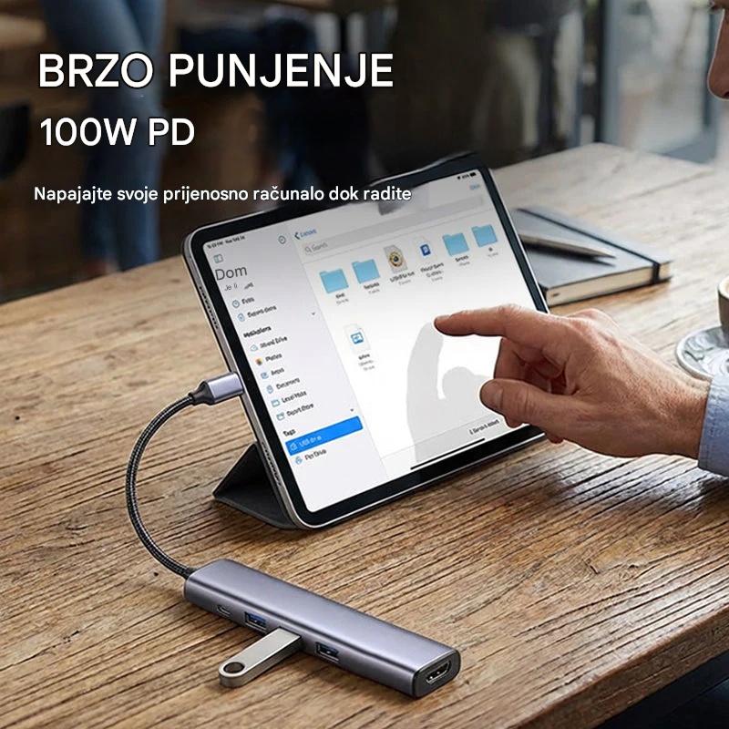 🔌✨ Prijenosni 5-u-1 USB-C hub s 4K HDMI izlazom 🎥💻