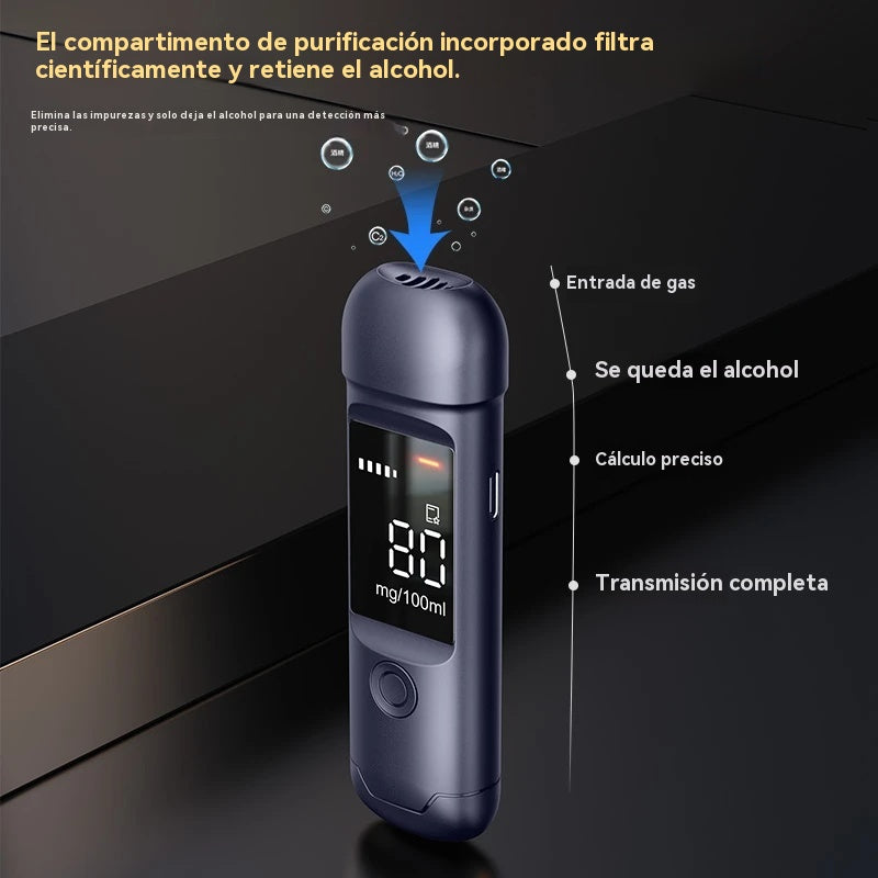 🍷🚗 Medidor de alcohol portátil de alta precisión – Mide tu nivel antes de conducir