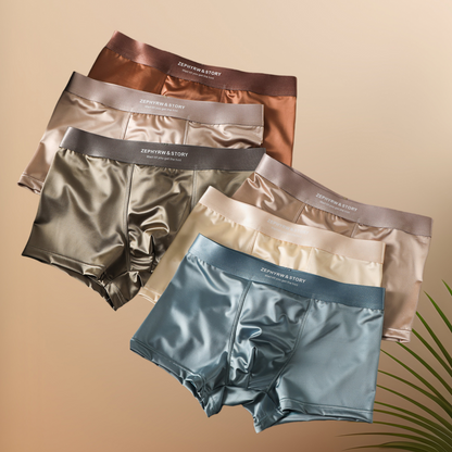 🔥🩲【Balenie 6 kusov】Nové pánske boxerky Ice Silk - priedušná letná saténová spodná bielizeň