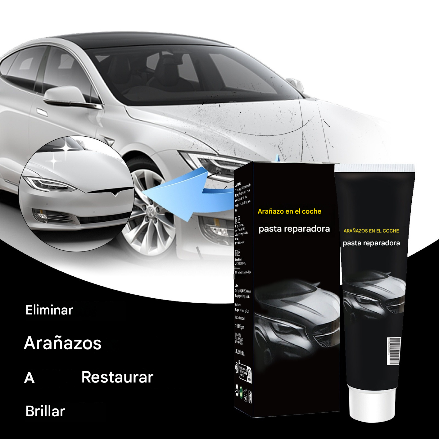 🔥Compra 1 y llévate 1 gratis🔥🚗💨Pasta reparadora de arañazos para coches, reparación de arañazos en la pintura, pulido y renovación